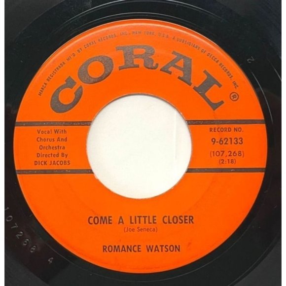 Romance Watson Come a Little Closer / Real Thing 45 RPM Northern Soul Vinyl - Picture 1 of 6